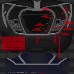 Superman Front Collar Design Scale Drawing